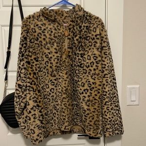 Cheetah Sherpa coat